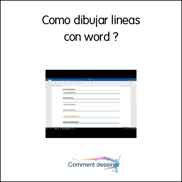 Como dibujar lineas con word